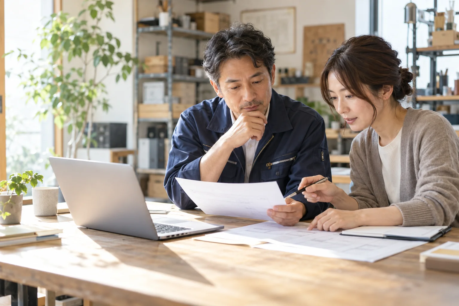 仕事の進め方を一緒に相談するイメージ